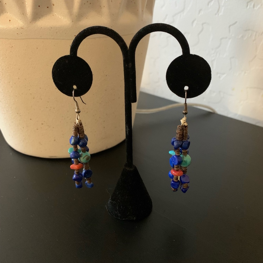 Lovely Two Strand Earrings Navajo Made